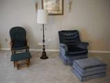 GLIDER AND LADIES' CHAIR WITH OTTOMAN