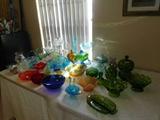 A FEW PIECES OF THE DEPRESSION GLASS