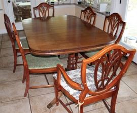 Mahogany dining table and chairs