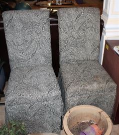 Pair upholstered chairs