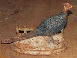 Pheasant iron doorstop