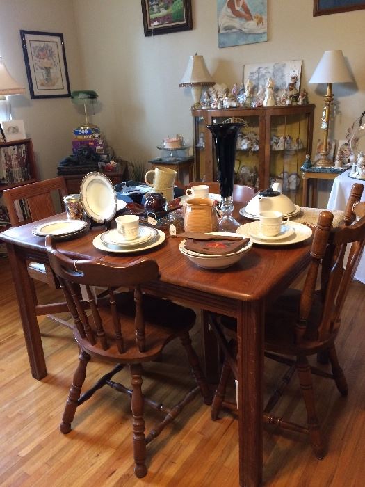 Antique table and mix match chairs