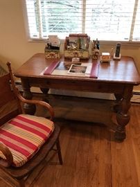 Solid tiger Oak “library” table/desk
