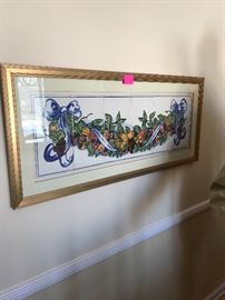 Hand painted tile art
