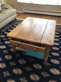 Unusual one drawer coffee table