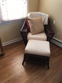 Nice wicker chair and ottoman