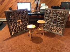 Carved Asian style panels