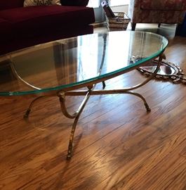 Rams head brass coffee table