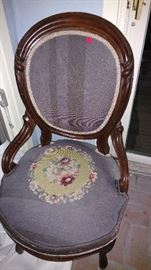 antique needlepoint covered chair