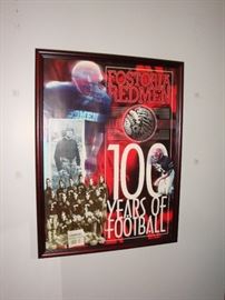 Fostoria Redman "100 Years of Football" Framed Wall Hanging