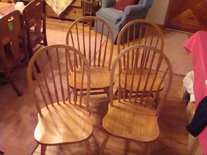 (4) Solid Wood Dining Chairs