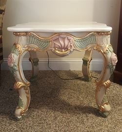 Silik Style Italian Pastel End Table - Baroque