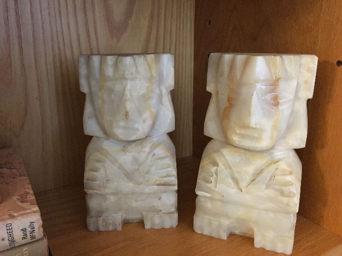 Large alabaster bookends