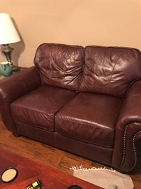 Fine Leather Couch One of Two Matching