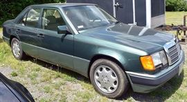 At 8PM: 1993 Mercedes-Benz 400E Sedan, with 
53,845 Miles; Green Exterior, Tan Leather Interior; Power Windows, Locks, Mirrors, Seats; Power Moonroof; AM/FM Stereo with Cassette, and more. VIN: WDBEA34E2PB946155