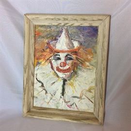 Clown Oil Painting. 
