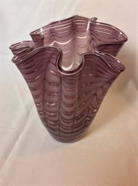Decorative Purple Vase. 11" H.
