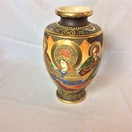 Satsuma Japanese Vase, 13" H. 