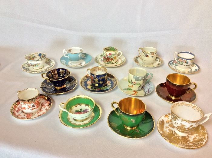 Collection of Demitasse Cups and Saucers. 