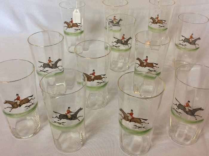 Vintage Horse and Rider Glasses. 