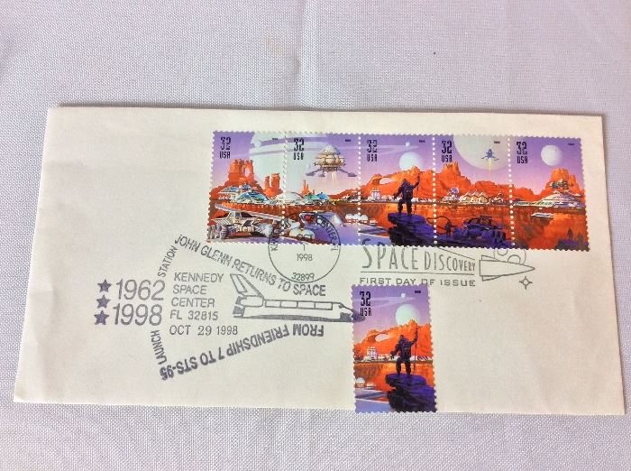NASA Space Shuttle Program. John Glenn Return to Space United States Postal Service First Day of Issue Cover. 