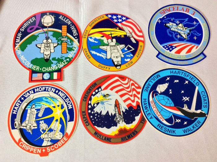 NASA Space Shuttle Mission Stickers. 