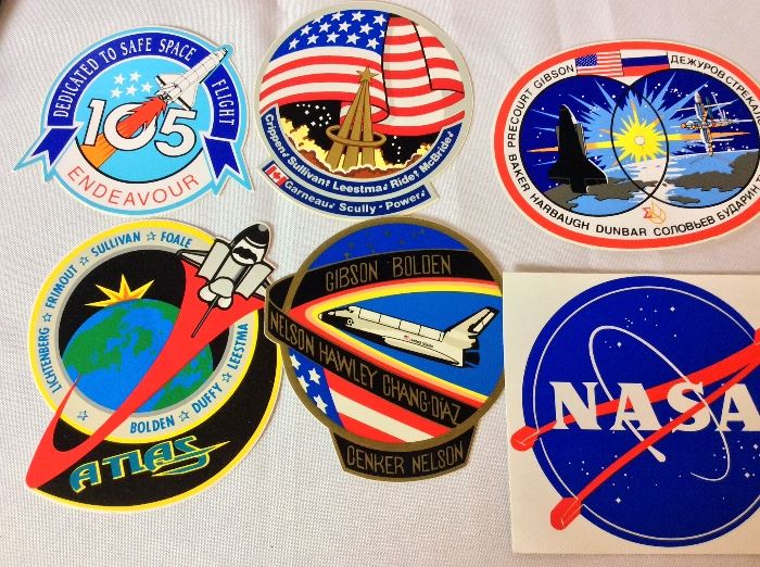 NASA Space Shuttle Mission Stickers. 