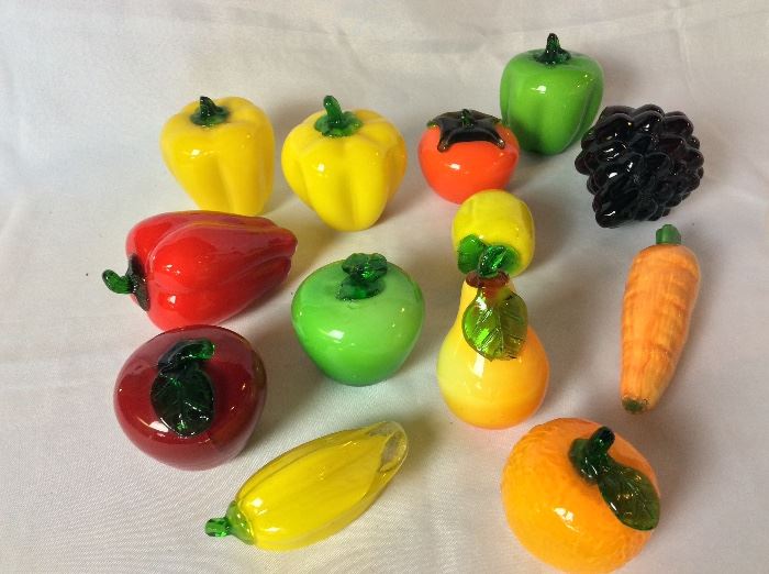Glass Fruit and Vegetables.