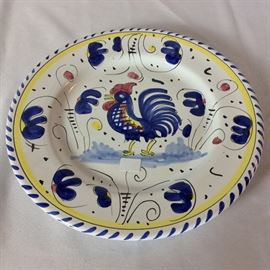 Rooster Plate. Hand Painted in Italy.