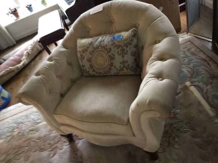 AND MATCHING TUFTED CHAIR