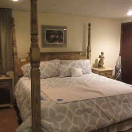 KING BEDROOM SET- 2 NIGHTSTANDS AND SMALL ARMOIRE