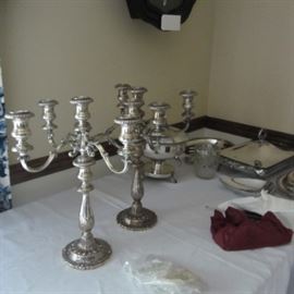 FISHER STERLING 5 LIGHT CANDELABRAS