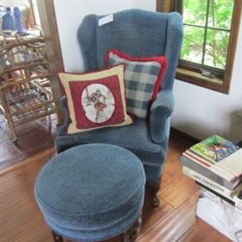 WE HAVE 2 OF THESE CHAIRS WITH ROUND OTTOMANS