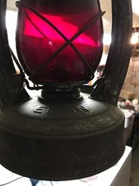 Elgin Lamp with Red Glass