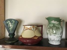 1920's Roseville Rosecraft, George H. Bowman Art Nouveau Pitcher & Royal Doulton Pitcher