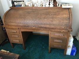 Oak Roll Top Desk