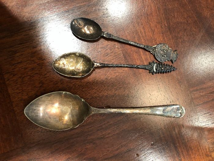 many silver spoons 