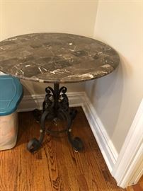 round table with marble top