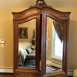 Armoire with etched glass
