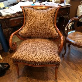 leopard mid century chair