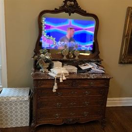 This dresser has a built in tv