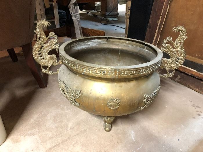antique unique brass bowl