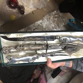 vintage silver knives and forks