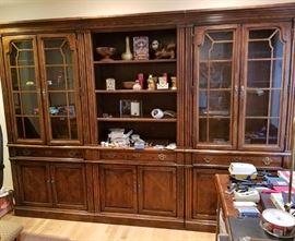 Each unit is 3 ft wide by 17" deep by 80" tall 3 different pieces