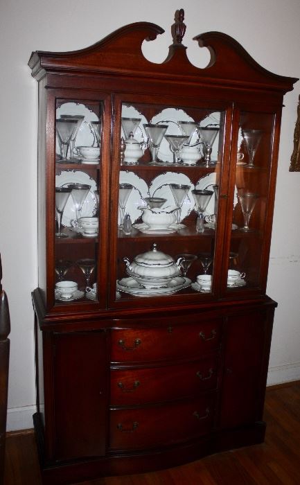 30's China Cabinet and Hutschenreuther Selb Bavaria China