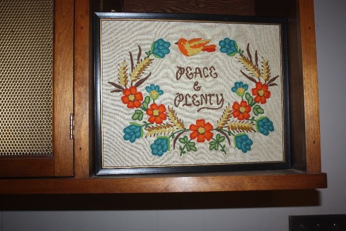 Collection of Retro ~ Crewel embroidered art work 