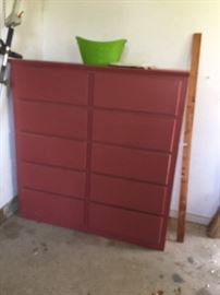  HAND MADE RED  10 DRAWER  CHEST