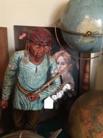  HAND  CARVED  INDIAN  SCULPTURES, APPR 3 FEET TALL