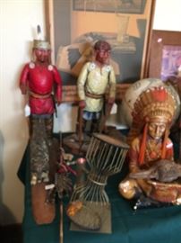  MIC HAND MADE  INDIAN FIGURES, AND MIC.