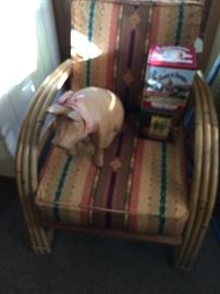 NICE BAMBOO CHAIR  WITH INDIAN DESIGN COVER